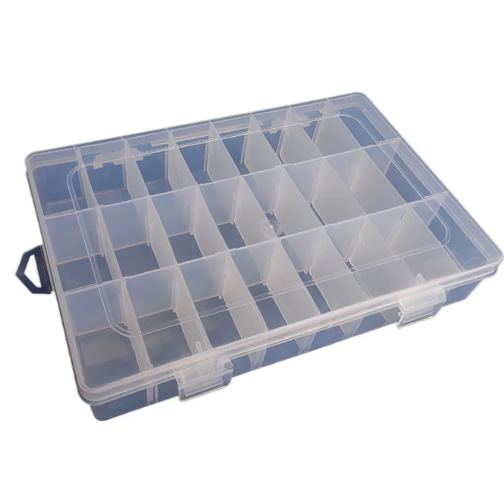 24 Slots Cells Colorful Portable Jewelry Tool Storage Box Container Ring Electronic Parts Screw Beads Organizer Plastic Case