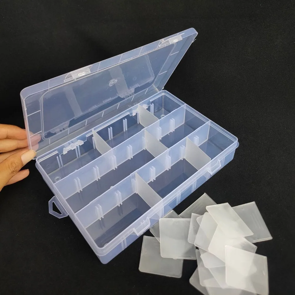 24 Slots Cells Colorful Portable Jewelry Tool Storage Box Container Ring Electronic Parts Screw Beads Organizer Plastic Case