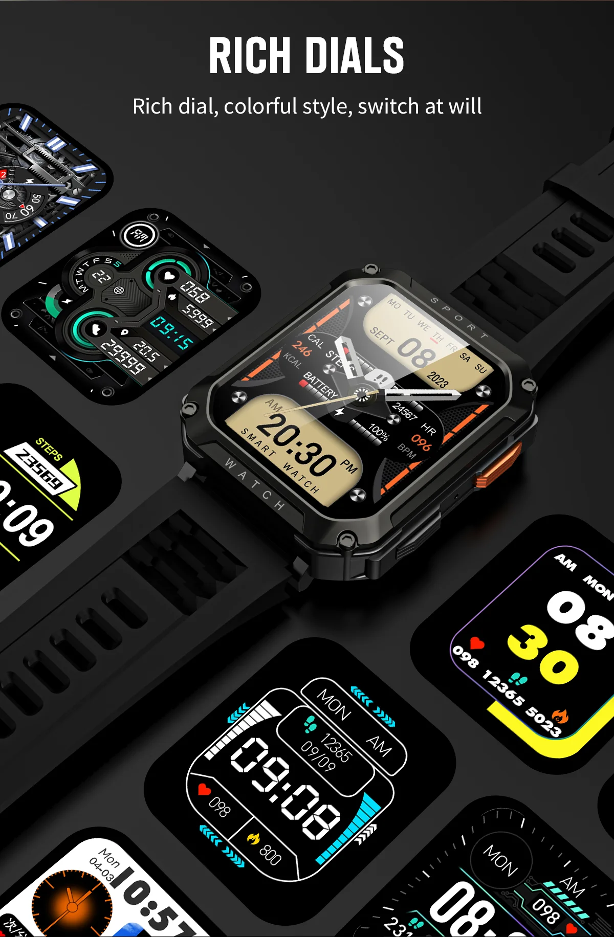 LIGE 2026 Outdoor Smart Watch Men 2.01" Screen lP68 Waterproof Watches Rugged Military Bluetooth Call Smartwatch For Android lOS