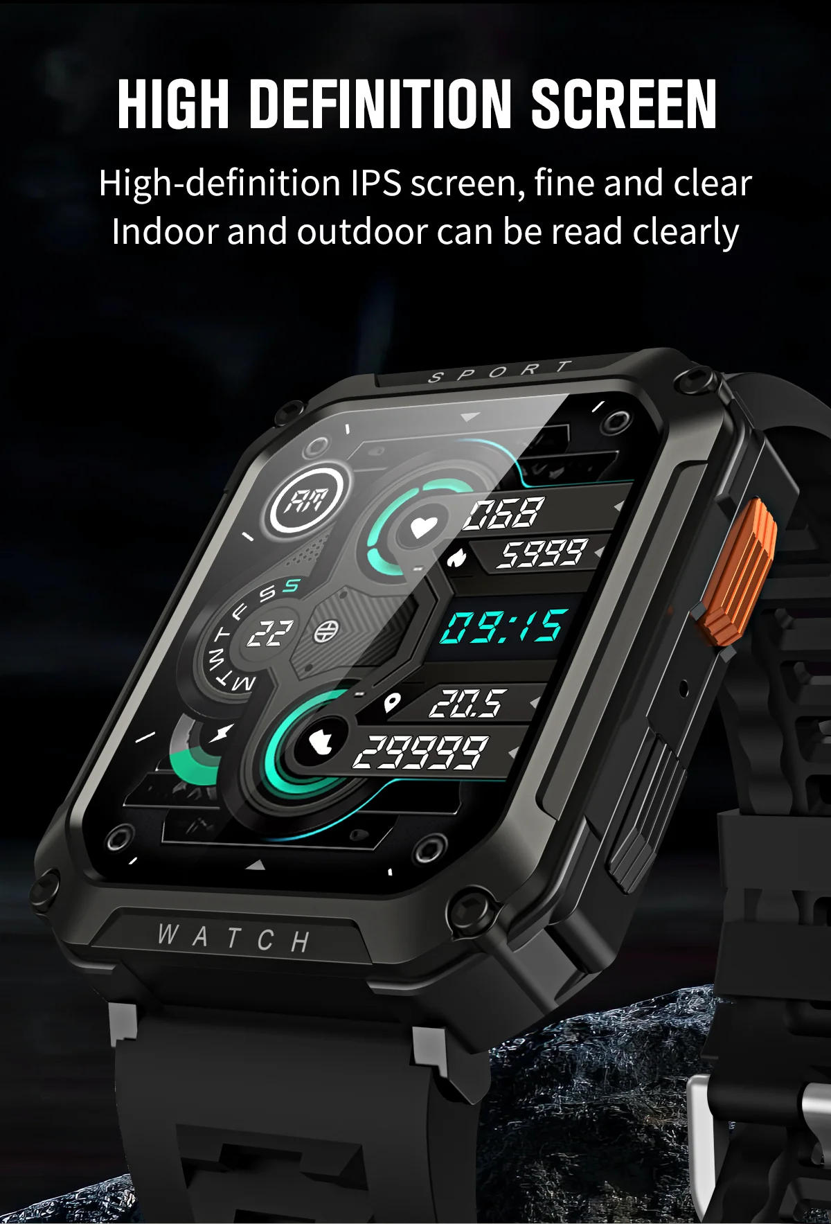 LIGE 2026 Outdoor Smart Watch Men 2.01" Screen lP68 Waterproof Watches Rugged Military Bluetooth Call Smartwatch For Android lOS