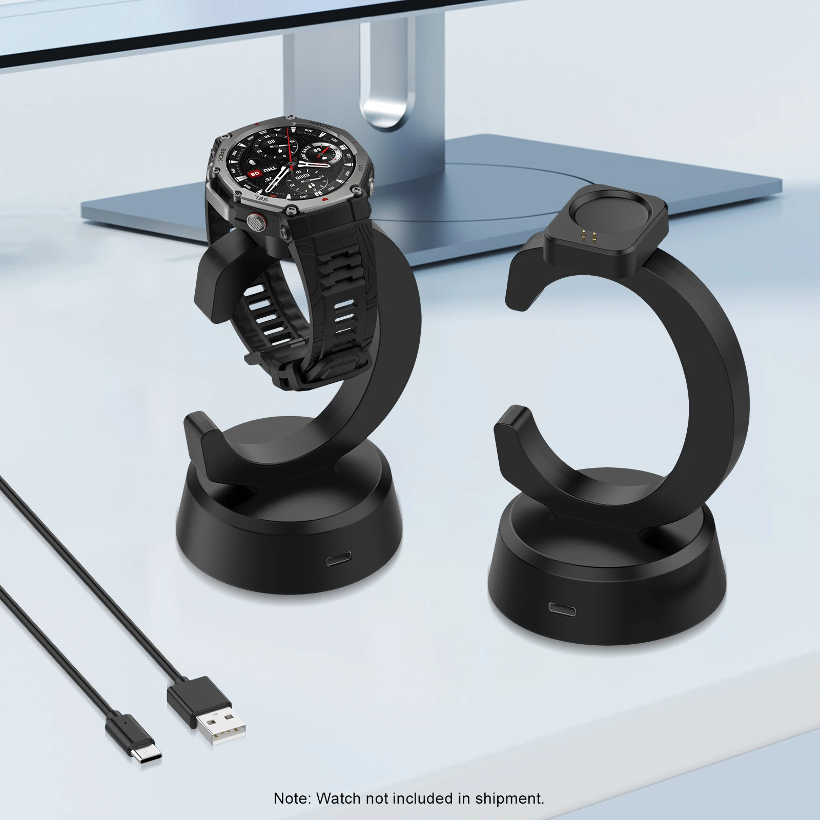 Charging Dock Charger for Huami Amazfit T-Rex 3 / T-Rex3 Pro A2443/ Balance A2286/ Balance 2 A2429 Stand Charger Adapter Replace