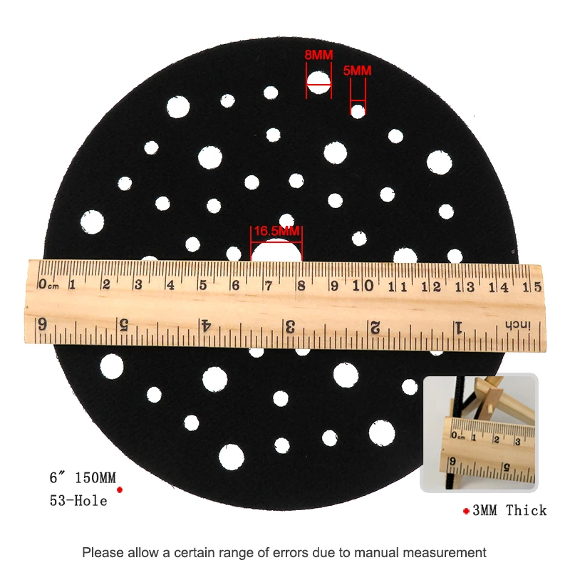 2PCS 6 Inch Hook and Loop Pad Saver Interface Pad Surface Protection Disc 150mm Protector for Sanding Pad Random Orbital Sander