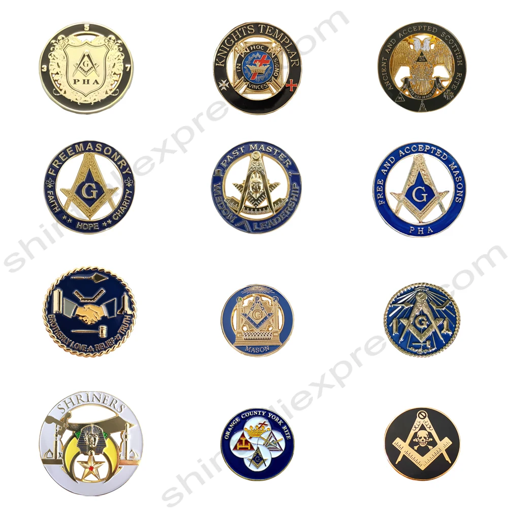 Masonic Smaller Lapel Pins Badge Mason Freemason FORGET ME NOT Sun Past Master Commemorative Freemasonry Accessories