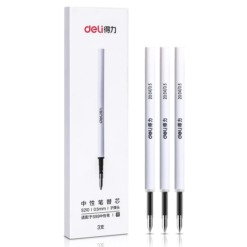 Deli Metal Gel Pen Rollerball Caneta ручка Ballpoint 0.5MM Signing Pens for Office Students Business Stationary Supplies