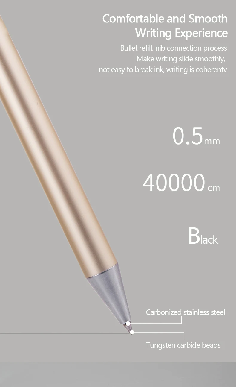 Deli Metal Gel Pen Rollerball Caneta ручка Ballpoint 0.5MM Signing Pens for Office Students Business Stationary Supplies