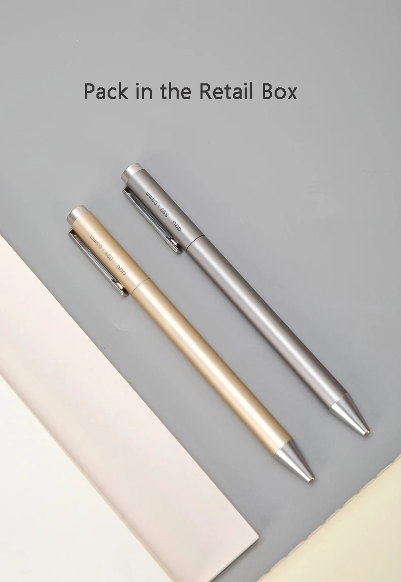 Deli Metal Gel Pen Rollerball Caneta ручка Ballpoint 0.5MM Signing Pens for Office Students Business Stationary Supplies