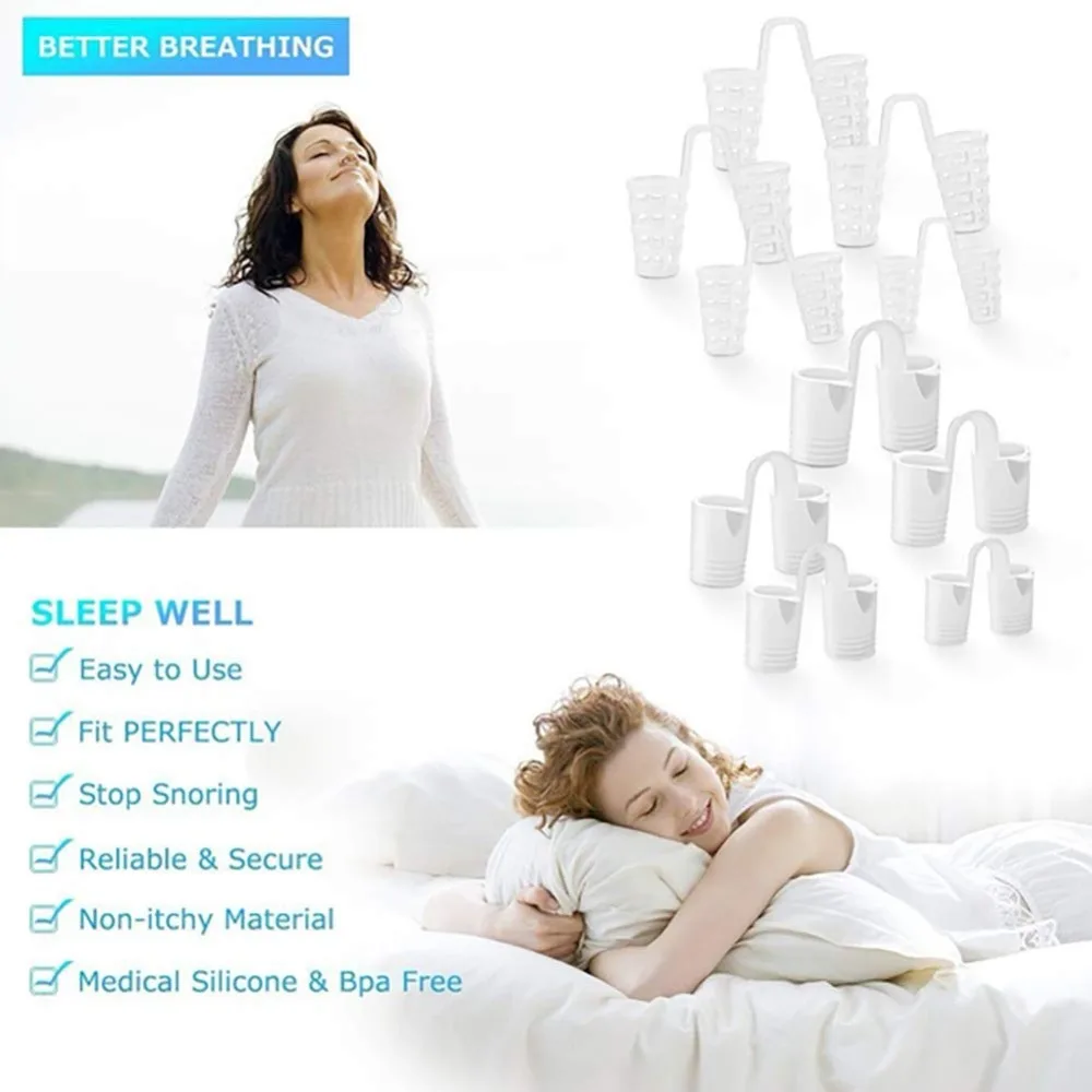 Silicone Snoring Solution Anti Snoring Devices Professional Snore Stopper Nose Vents Snore Nasal Dilators For Better Sleep