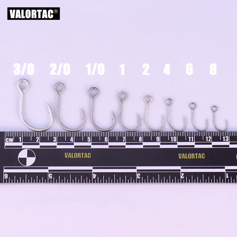 2/0 1/0 1 2 3 4 Big Eye Single Hook Inline FishHooks 12pcs/pack For Live Bait And Hardbait Single Fishing Hooks