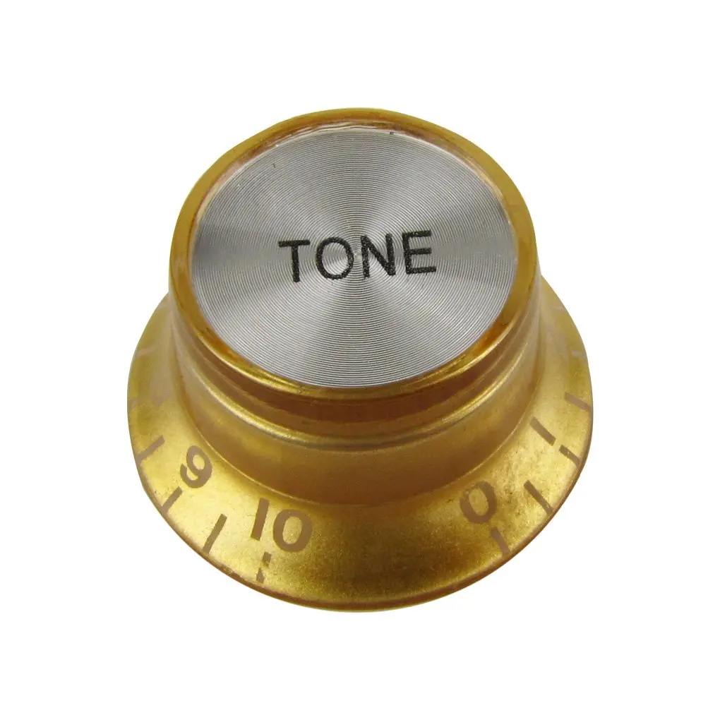 4pcs Guitar Top Hat Speed Control Knobs 2 Volumes & 2 Tones Silver Bell for LP SG Guitar