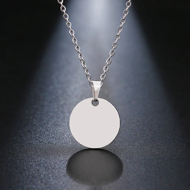 DOTIFI Stainless Steel Necklace Round Circle Pendant For Women Elegant Clavicle Rose Gol DNecklace Wedding Jewelry Wholesale