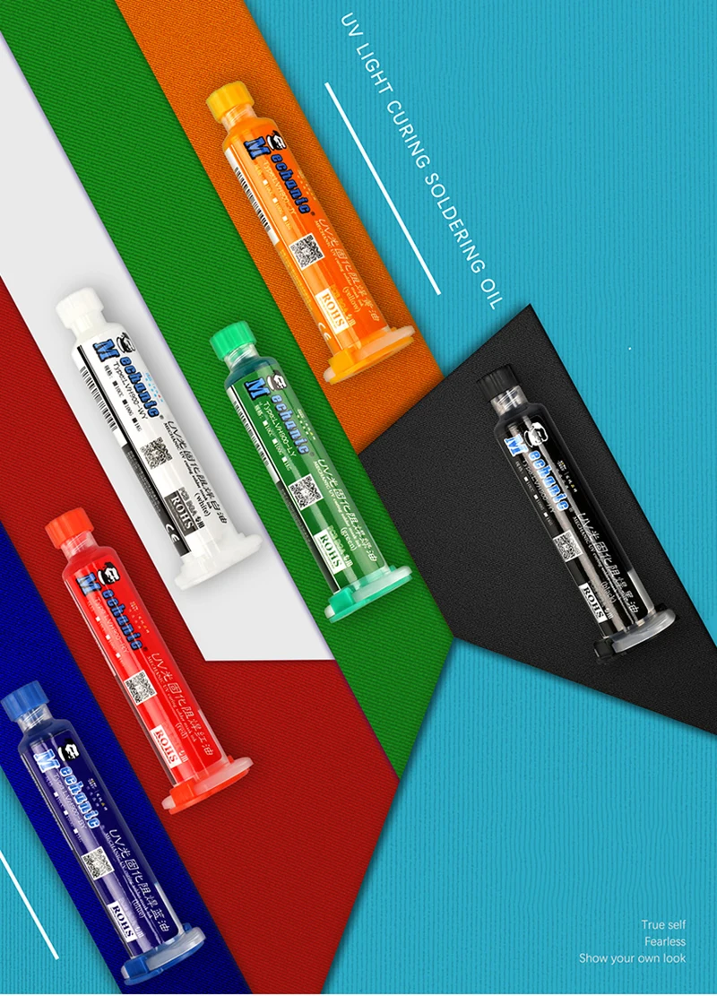 MECHANIC UV Light Curing BGA PCB Solder Mask Ink Black/Blue/Green/Red/Yellow/White Welding Oil Paint Prevent Corrosive Arcing