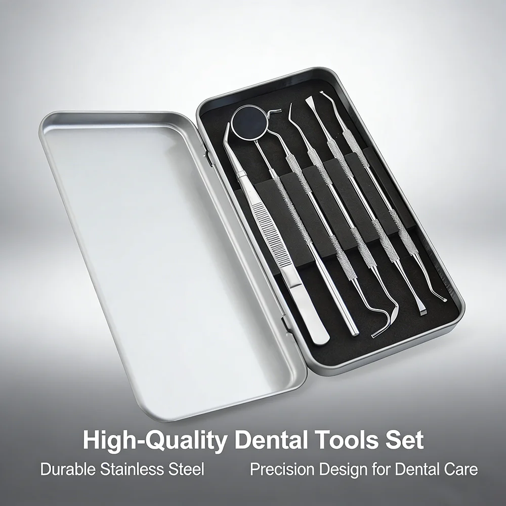 Reusable Portable Dental Oral Care Kit Teeth Cleaning Tools Set Professional Dentist Instruments for Home Travel Daily Use