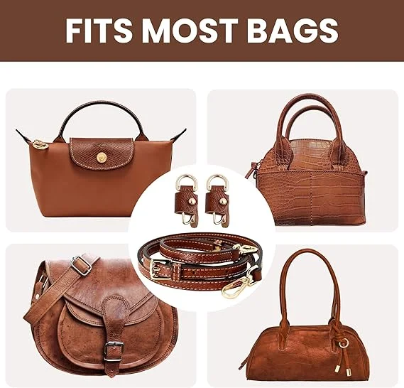 Leather Replacement Crossbody Bag Strap,Bag Shoulder Strap for Longchamp Short Handle Bags Without Punching Modification