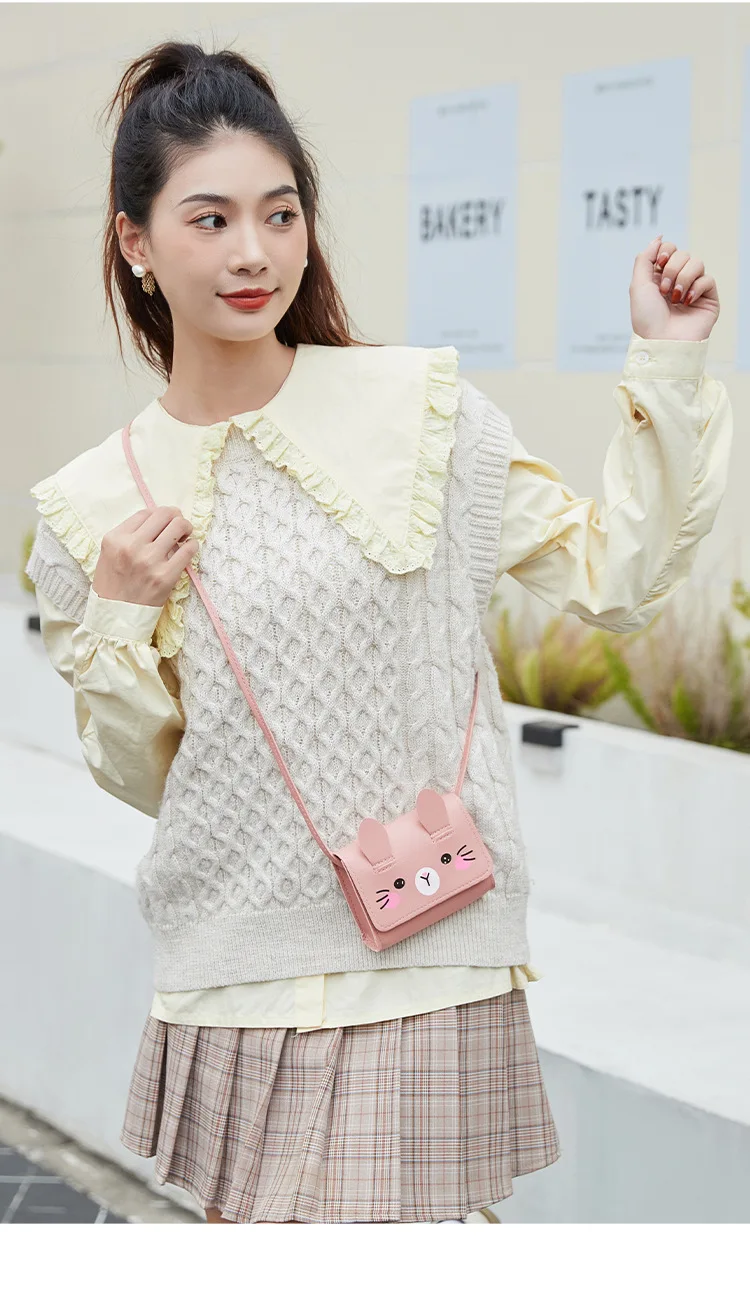 Children's Accessories Small Shoulder Bag Cute Rabbit BabyGirls Small Crossbody Bags Cartoon Kids Boys Mini Coin Purse Handbags