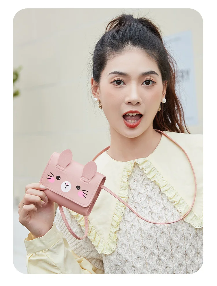Children's Accessories Small Shoulder Bag Cute Rabbit BabyGirls Small Crossbody Bags Cartoon Kids Boys Mini Coin Purse Handbags