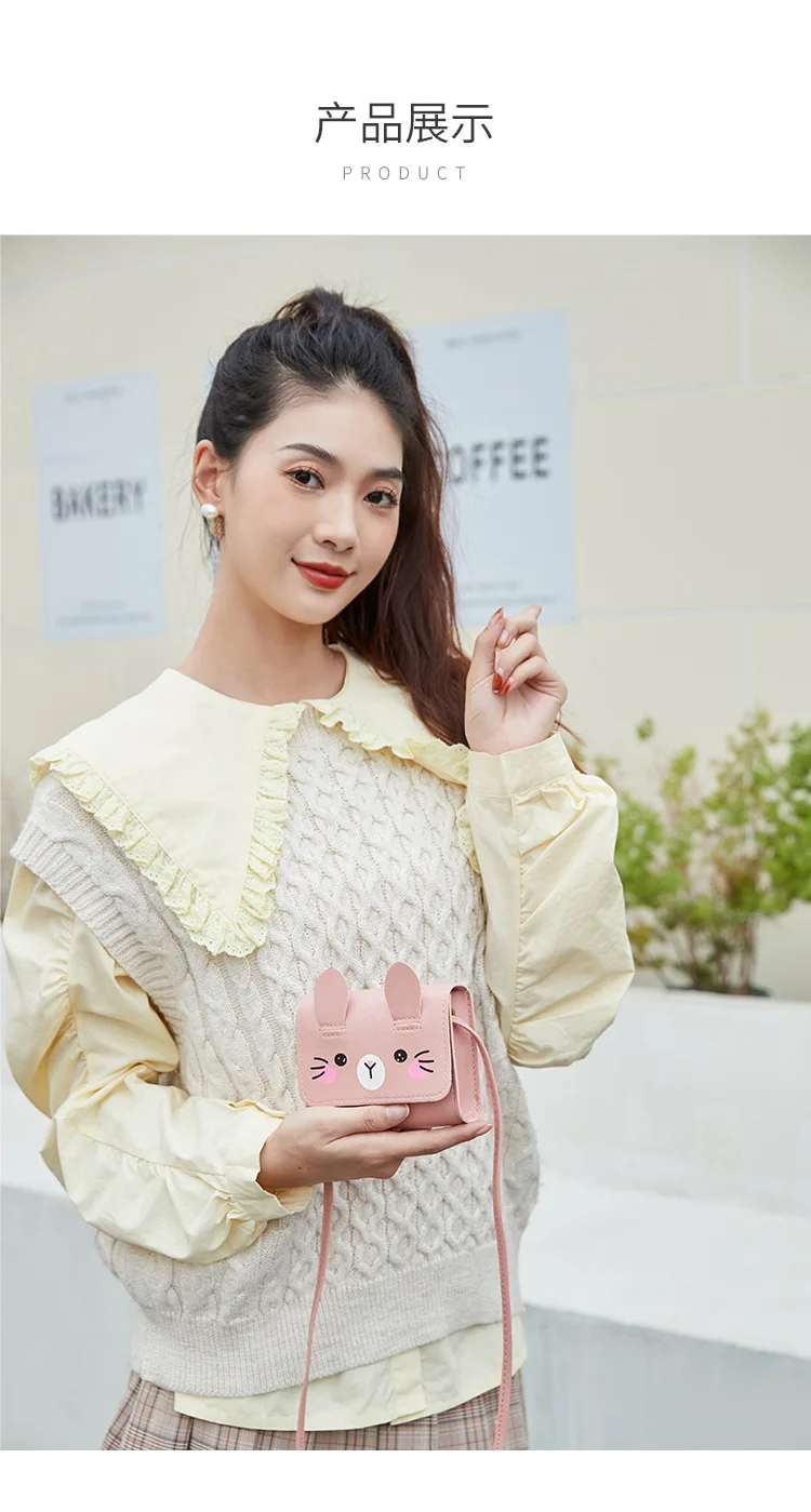 Children's Accessories Small Shoulder Bag Cute Rabbit BabyGirls Small Crossbody Bags Cartoon Kids Boys Mini Coin Purse Handbags