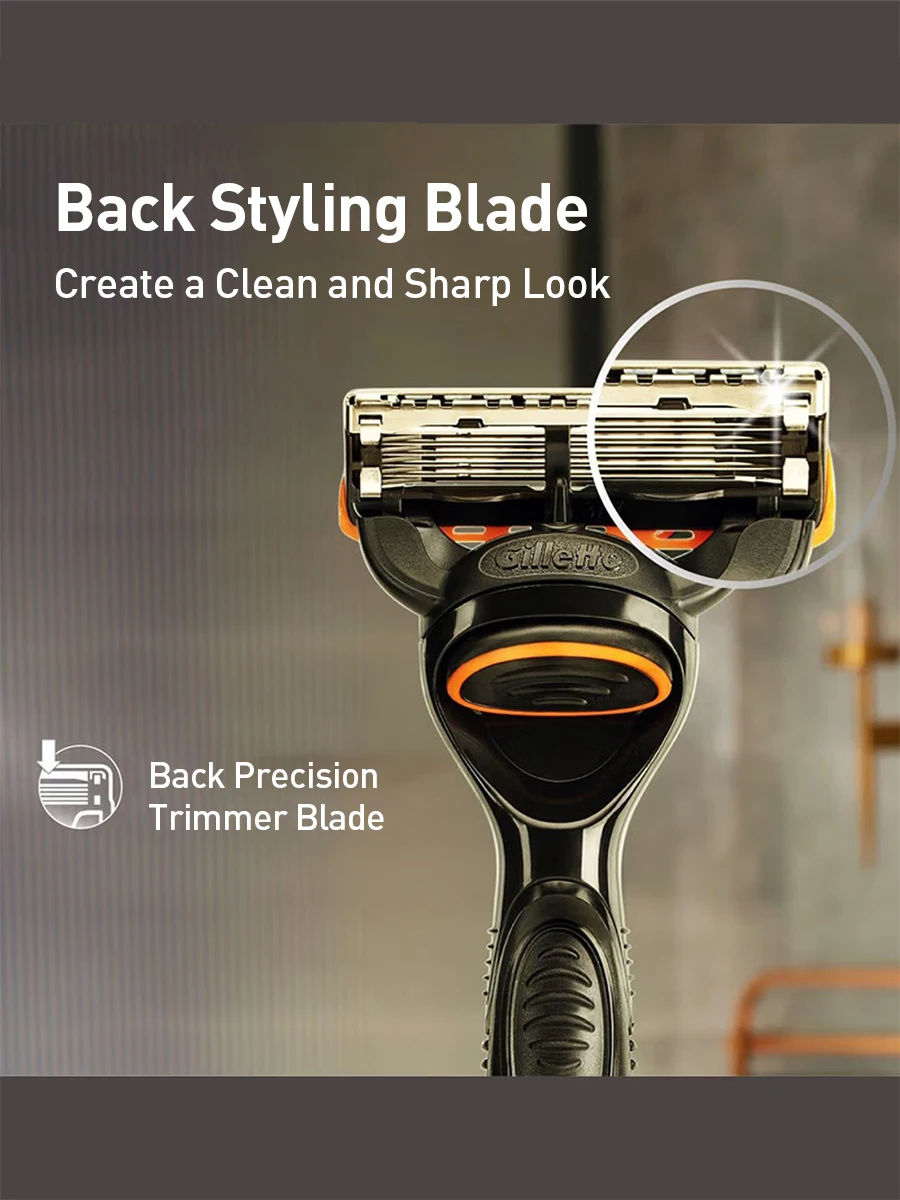 Gillette Fusion 5 FlexBall Power Razor 5 Blade Coating Micro-Vibration Technology Men's Shaver with Precision Trimmer
