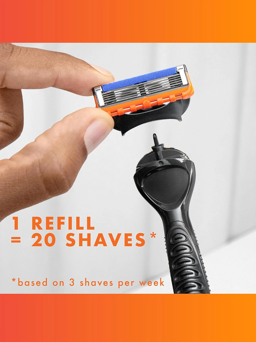 Gillette Fusion 5 FlexBall Power Razor 5 Blade Coating Micro-Vibration Technology Men's Shaver with Precision Trimmer