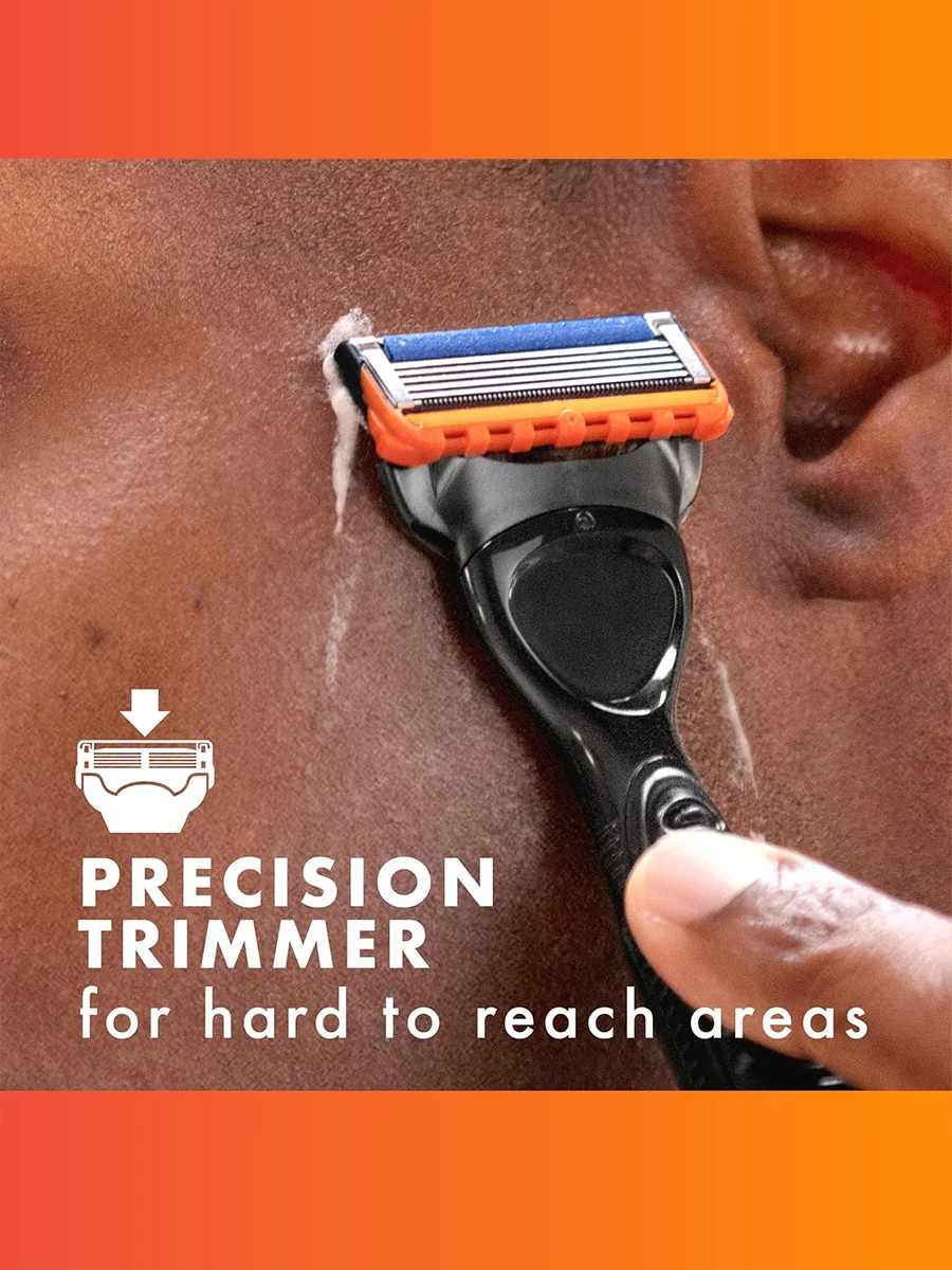 Gillette Fusion 5 FlexBall Power Razor 5 Blade Coating Micro-Vibration Technology Men's Shaver with Precision Trimmer