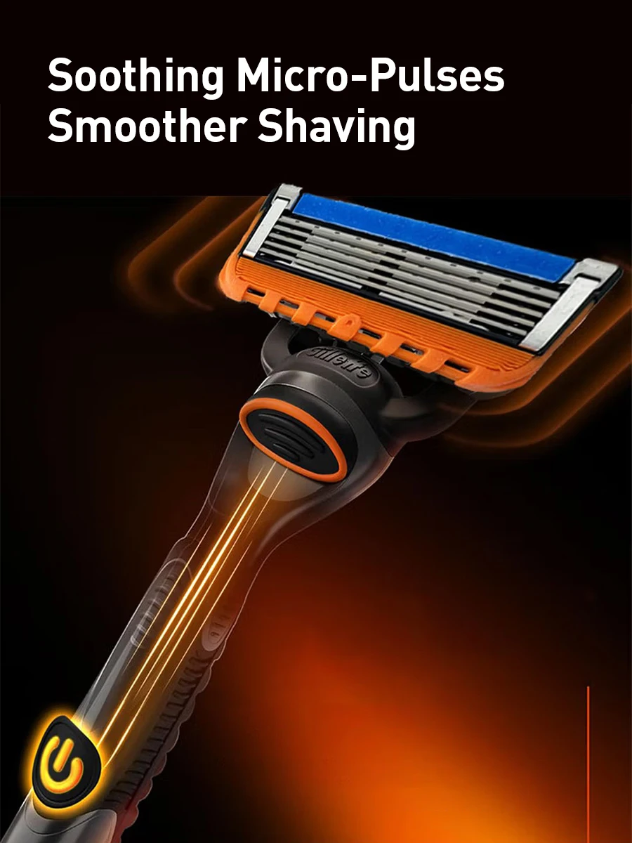 Gillette Fusion 5 FlexBall Power Razor 5 Blade Coating Micro-Vibration Technology Men's Shaver with Precision Trimmer