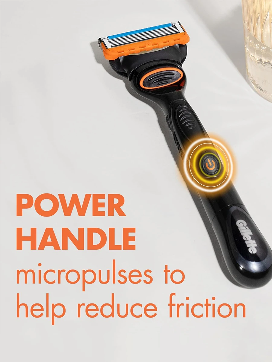 Gillette Fusion 5 FlexBall Power Razor 5 Blade Coating Micro-Vibration Technology Men's Shaver with Precision Trimmer
