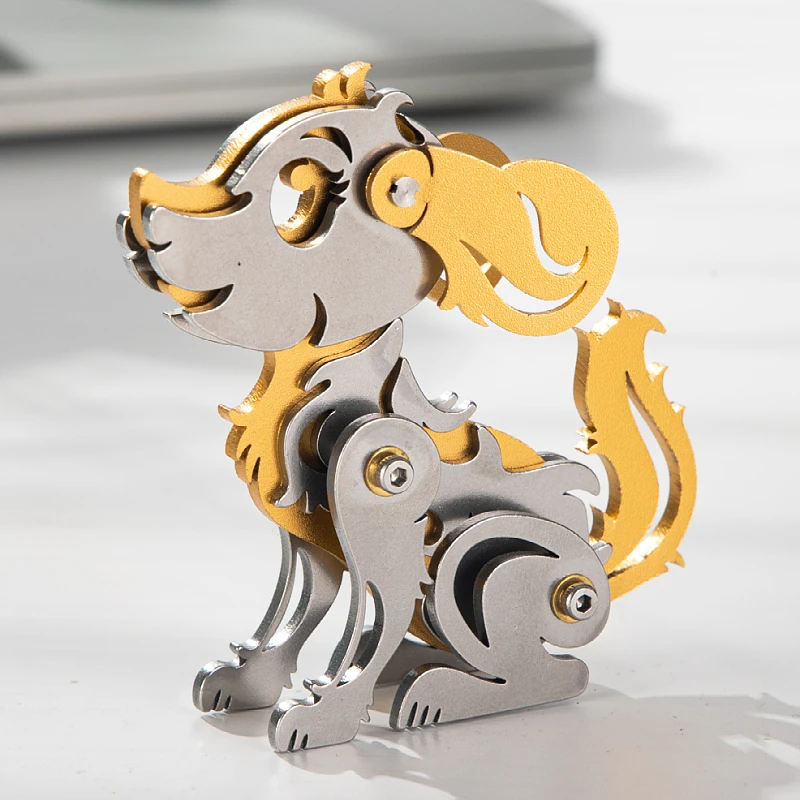 MOKR Dog 3D Metal Puzzle Brain Teaser Puzzles For Adults DIY Assembly Model Birthday Gift