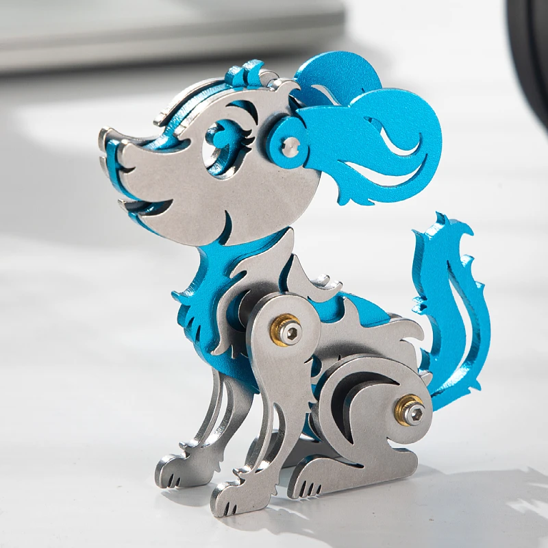 MOKR Dog 3D Metal Puzzle Brain Teaser Puzzles For Adults DIY Assembly Model Birthday Gift