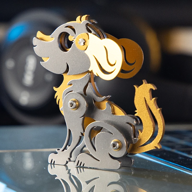MOKR Dog 3D Metal Puzzle Brain Teaser Puzzles For Adults DIY Assembly Model Birthday Gift