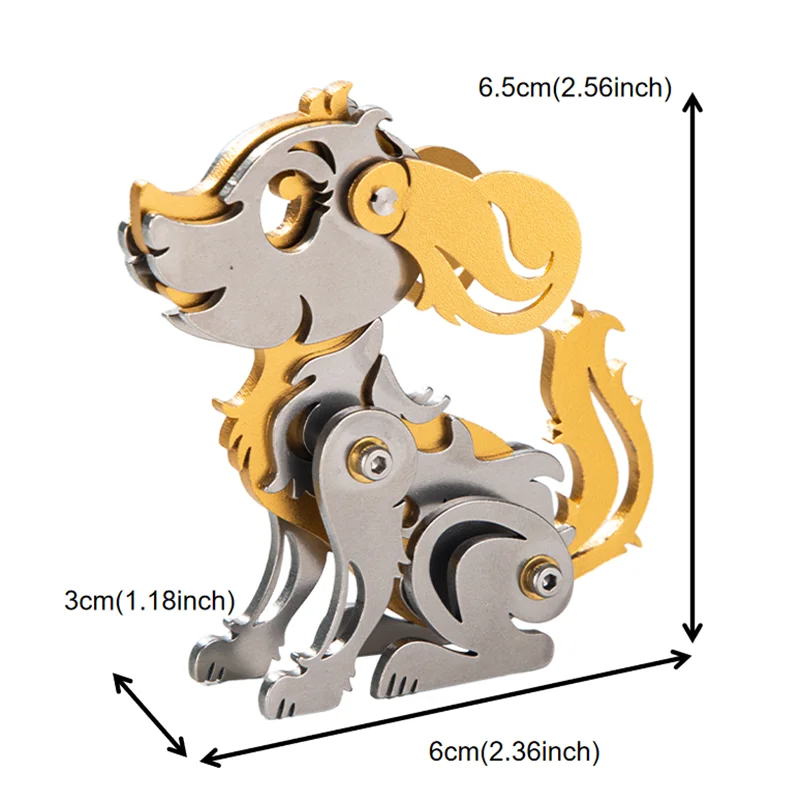 MOKR Dog 3D Metal Puzzle Brain Teaser Puzzles For Adults DIY Assembly Model Birthday Gift