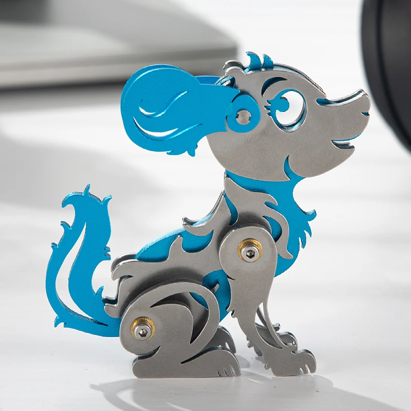 MOKR Dog 3D Metal Puzzle Brain Teaser Puzzles For Adults DIY Assembly Model Birthday Gift