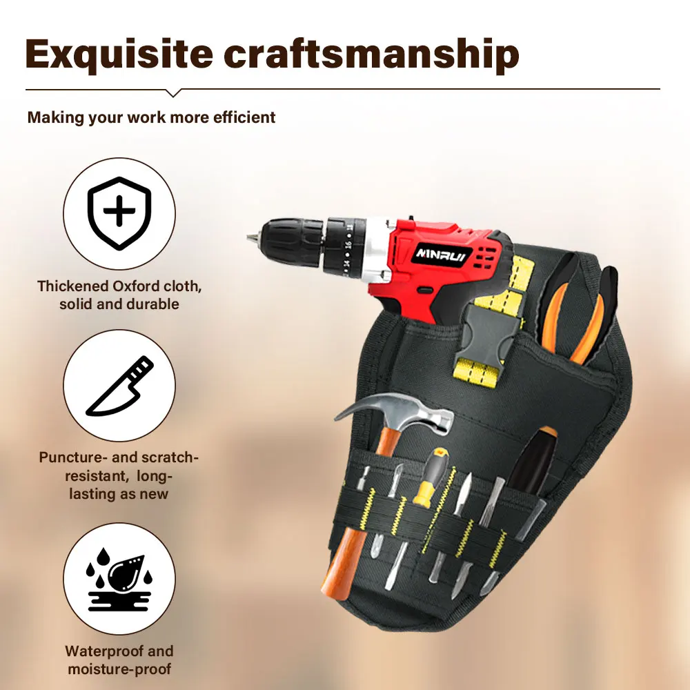 Multi-functional Waterproof Drill Holster Waist Tool Bag Power Tool Holster Drill Holster Cordless For Wrench Hammer Screwdriver