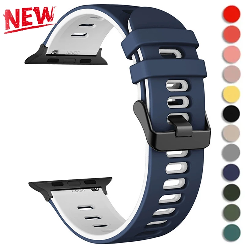 Sports Silicone Strap For Apple Watch Ultra4 Band 49mm 46mm 45mm 44 42mm Bracelet for IWatch Series 12 11 10 9 8 7 6 5 Wristband