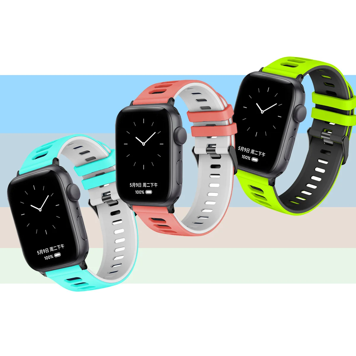 Sports Silicone Strap For Apple Watch Ultra4 Band 49mm 46mm 45mm 44 42mm Bracelet for IWatch Series 12 11 10 9 8 7 6 5 Wristband