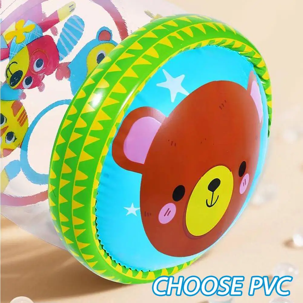 Inflatable Baby Crawling Roller Toys With Rattle Balls PVC Toddler Standing Early Educational Toys Crawling Learning Roller