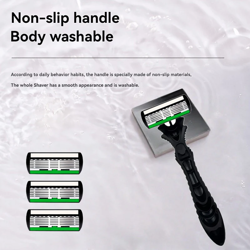 High Quality Man Safety Razor Blade 6 Layer German Stainless Steel Shaving Cartridges Compatible Mach Shaver