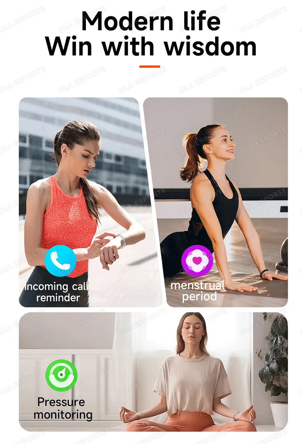 2026 New Fashion Women Smart Bracelet Sport Mode Fitness Tracker Heart Rate Health Monitoring IP68 Waterproof Smart Watch Men