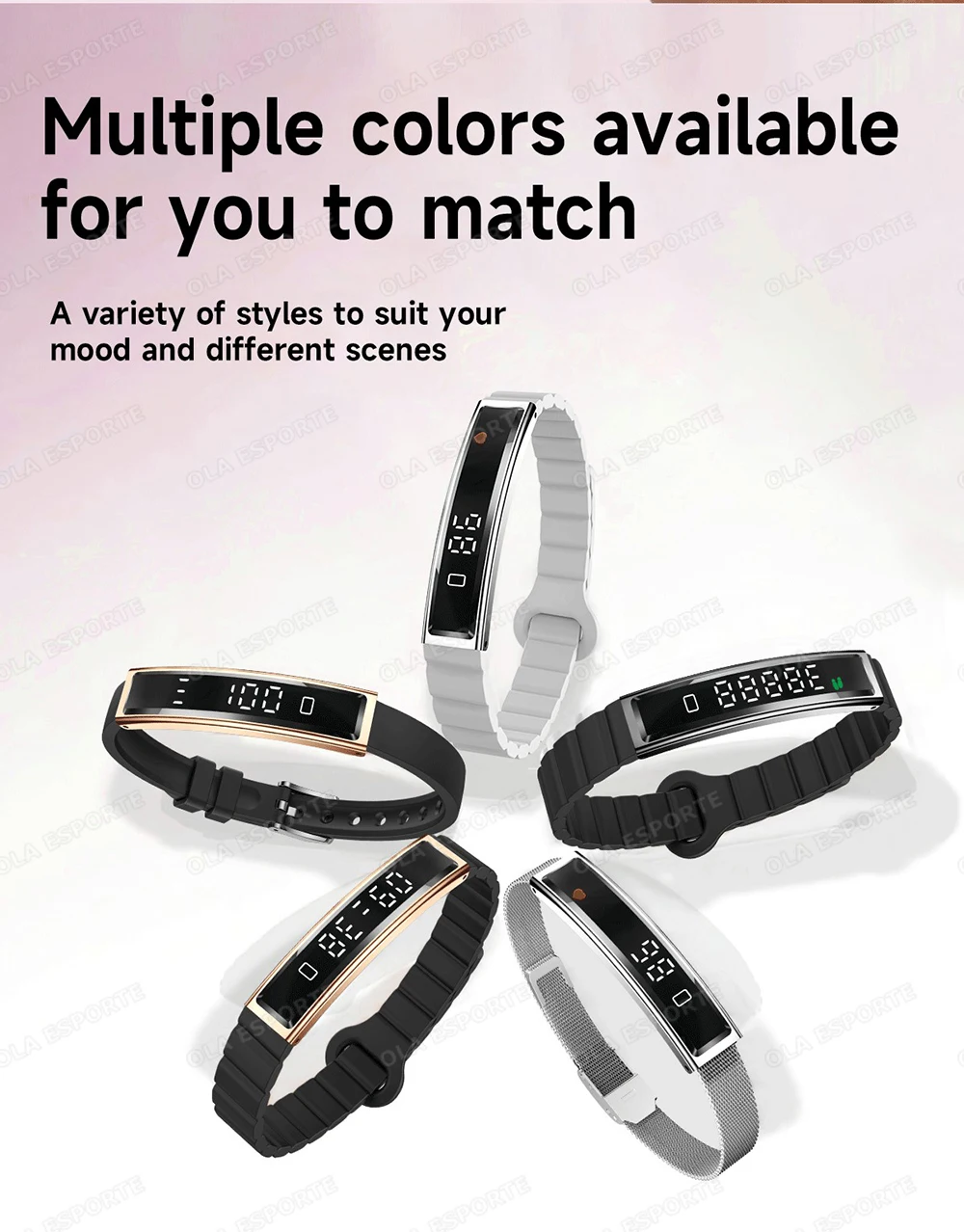 2026 New Fashion Women Smart Bracelet Sport Mode Fitness Tracker Heart Rate Health Monitoring IP68 Waterproof Smart Watch Men