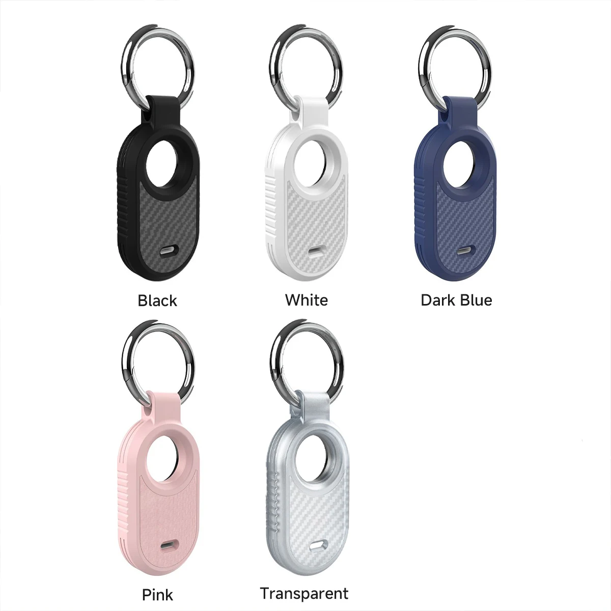 Carbon Fiber Style Case For Samsung Galaxy Smart Tag 2 Locator Anti-lost Backpack Keychain TPU Soft Silicone Protect Back Cover