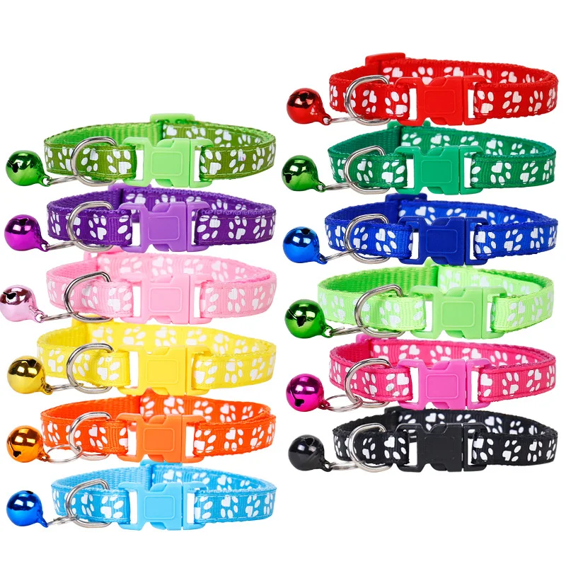 Pet Collar with Tag Holder Airtag Protective Case, Reflective Cat Collars with Bells Adjustable 8-12.5" To Fit All Domestic Cats