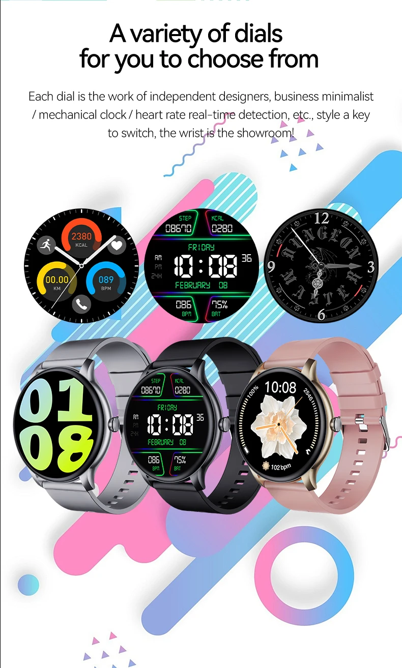 Electronics Wrist Men Smartwatch BT Call Fitness Tracker Clock Heart Rate Monitor Sport Smart Watches for Women IOS Andoird 2026