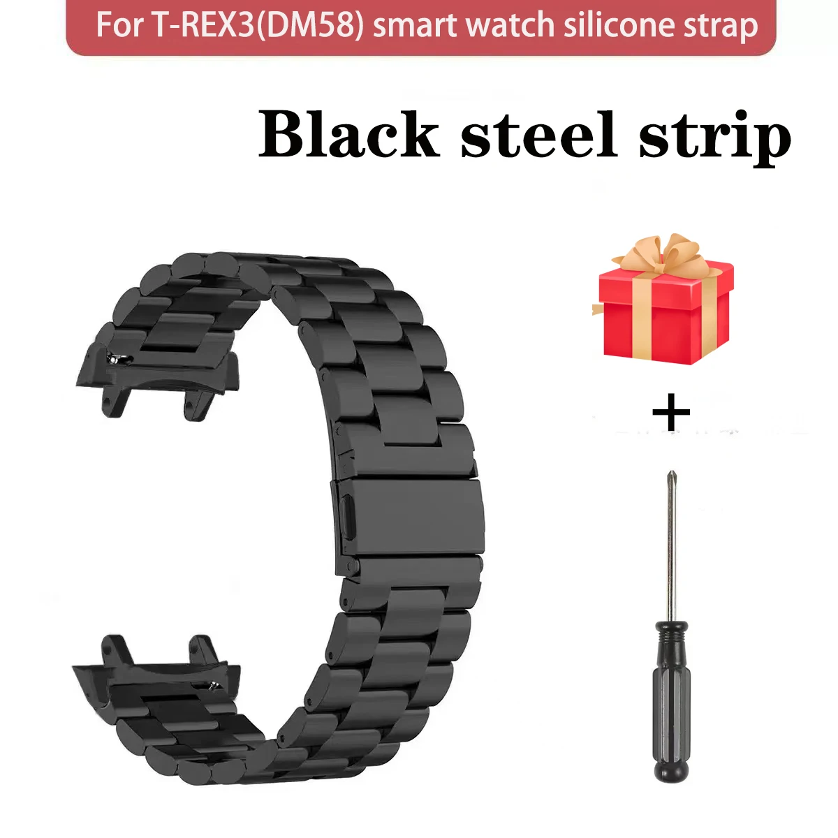 Suitable for DM58 T-REX3 Smartwatch, Silicone Strap, Stainless Steel Strap, Width 22mm, DM58 Smartwatch Wristband Connector