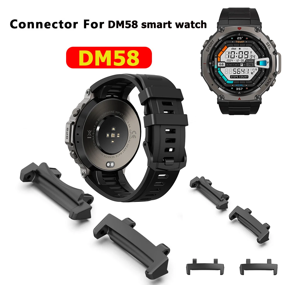 Suitable for DM58 T-REX3 Smartwatch, Silicone Strap, Stainless Steel Strap, Width 22mm, DM58 Smartwatch Wristband Connector