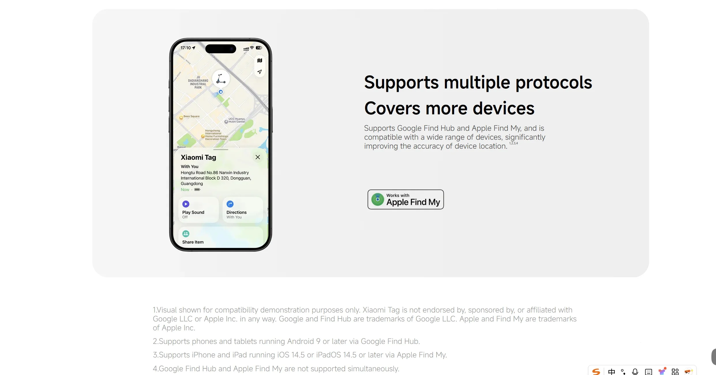 Xiaomi Tag 1 Pack Bluetooth 5.4 IP67 Waterproof Compatible with Apple Find My for iPhone Smart Anti Lost Device