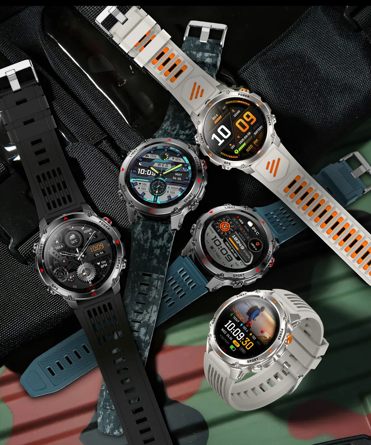 2026 New T-Rex3 Pro 1100mAh Battery Smart Watch GPS Path 5ATM Waterproof Sports Run Tracker Outdoors Compass Military Smartwatch