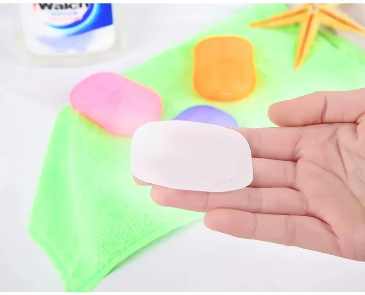 1/10/30Box Outdoor Travel Disposable Soap Tablet Box Soap Paper Portable Hand Washing Tablet Small Soap Tablet Mini Soap Sheet