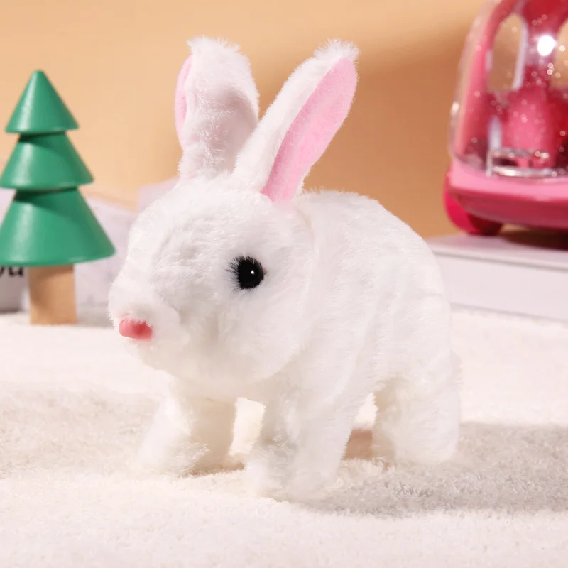 Interactive Dancing Walking Rabbit Toy, Plush Bunny Electronic Pet for Kids, Animated Moving Animal Gift for Boys Girls Birthday