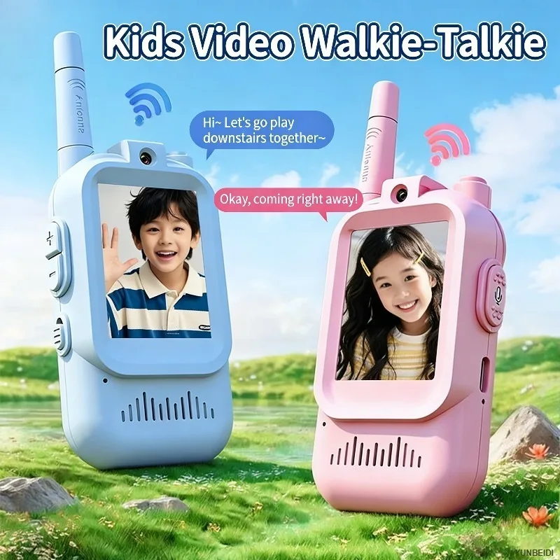 2PCS Kids Video Walkie Talkies USB Charging Indoor and Outdoor High Definition Intercom Children's Toys Birthday Gifts Ages 3-12