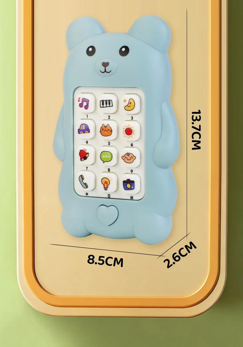 Cute Bear Baby Phone Toy Music Sound Telephone Sleeping Toys Simulation Phone with Lights Kids Early Educational Toy Kids Gifts