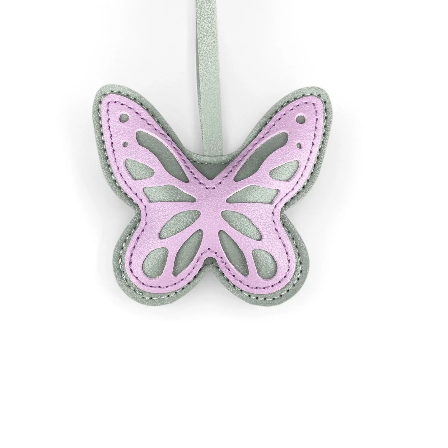 Purple Butterfly & Flower Keychain Charm Set, Cute PU Leather Floral Bag Accessories for Purple Lovers/Realistic Bloom/Good Gift