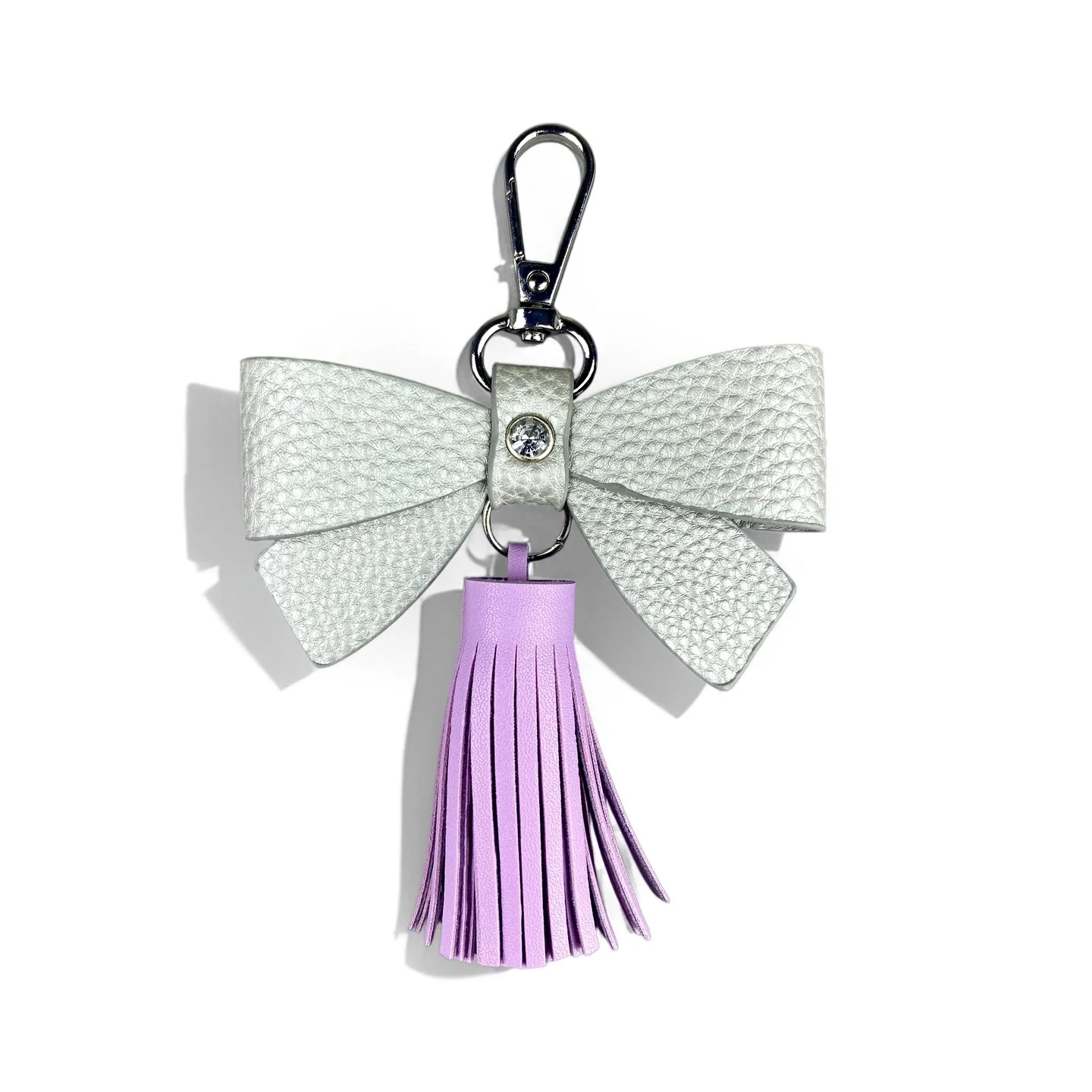 Purple Butterfly & Flower Keychain Charm Set, Cute PU Leather Floral Bag Accessories for Purple Lovers/Realistic Bloom/Good Gift